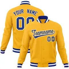 Gold Royal-Gold Classic Varsity Full-Snap Letterman Jacket 1
