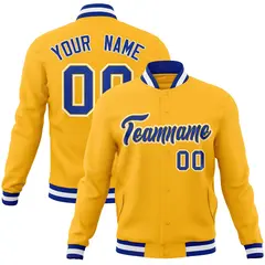 Gold Royal-Gold Classic Varsity Full-Snap Letterman Jacket 1