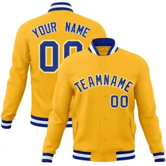 Gold Royal-Gold Classic Varsity Full-Snap Letterman Jacket 1