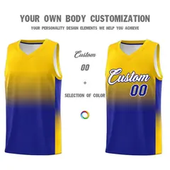 Gold Royal Gradient Basketball Jersey Sports Uniform 3