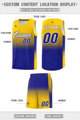 Gold Royal Gradient Basketball Jersey Sports Uniform 5