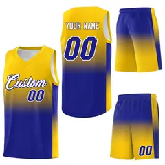 Gold Royal Gradient Basketball Jersey Sports Uniform 7