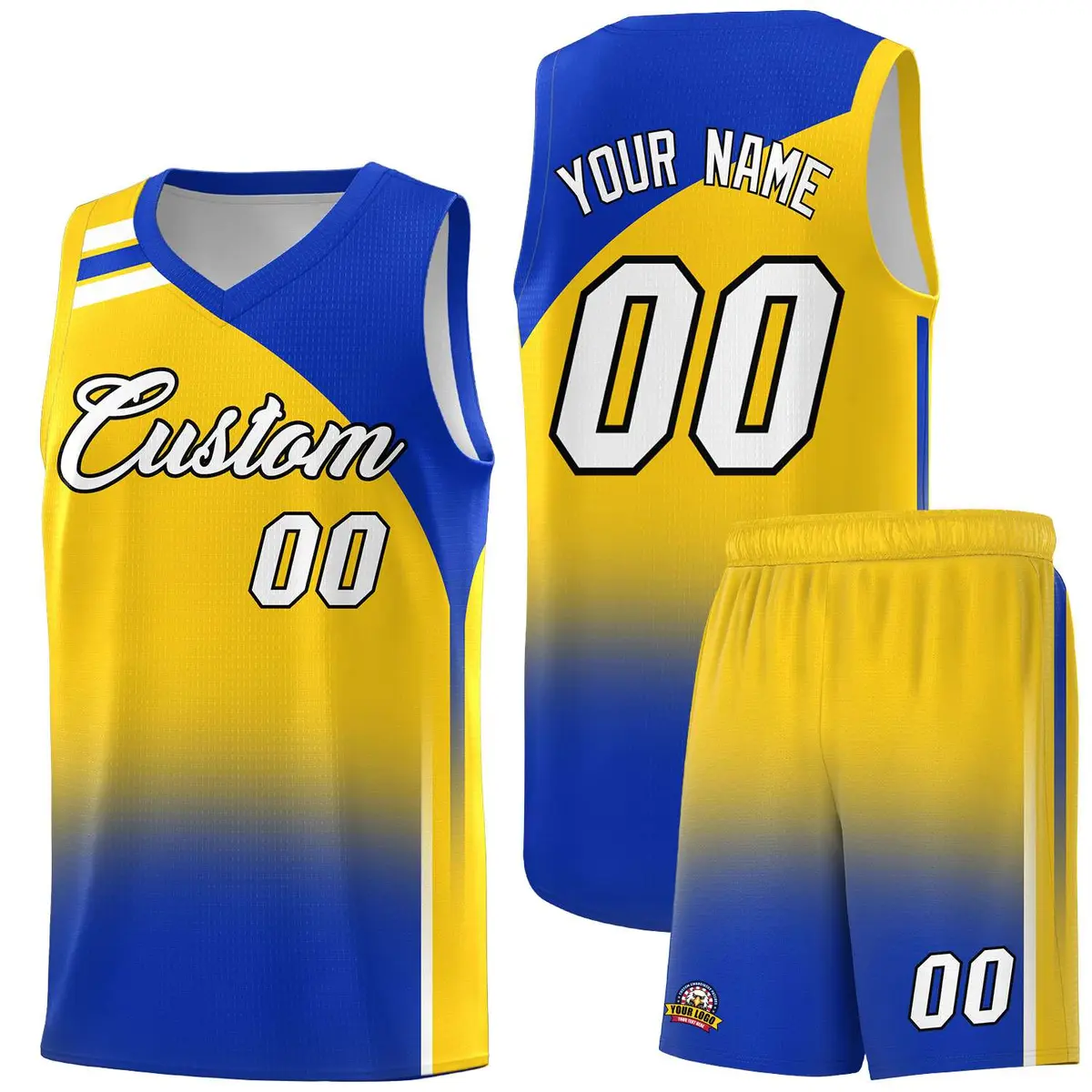 Gold Royal Gradient Basketball Jersey Sports Uniform