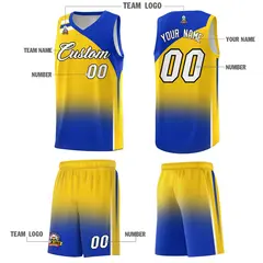 Gold Royal Gradient Basketball Jersey Sports Uniform 5