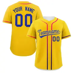 Gold Royal Gradient Ribbed Authentic Baseball Jersey 1