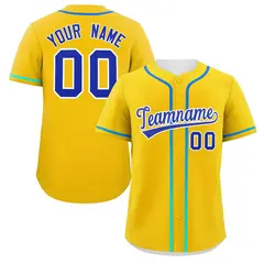 Gold Royal Gradient Ribbed Authentic Baseball Jersey 1