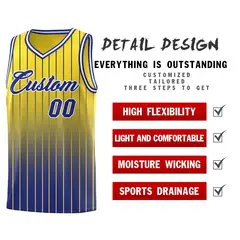 Gold Royal Gradient Stripe Fashion Basketball Jersey 2