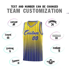 Gold Royal Gradient Stripe Fashion Basketball Jersey 4