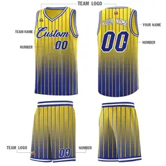 Gold Royal Gradient Stripe Fashion Basketball Jersey 5