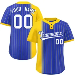 Gold Royal Gradient Stripe Two-Button Softball Jersey 1