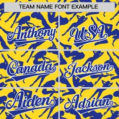Gold Royal Graffiti Pattern Authentic Baseball Jersey 3