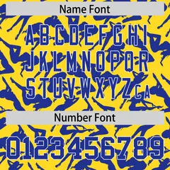 Gold Royal Graffiti Pattern Authentic Baseball Jersey 4
