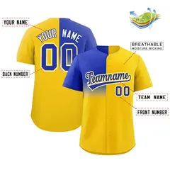 Gold Royal Half Gradient Authentic Baseball Jersey 2