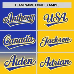 Gold Royal Half Gradient Authentic Baseball Jersey 3