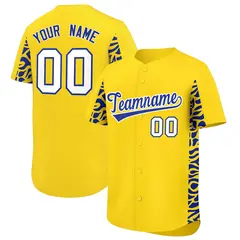 Gold Royal Leopard Graffiti Side Design Baseball Jersey