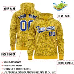 Gold Royal Leopard Print Varsity Letterman Jacket Hoodie 4