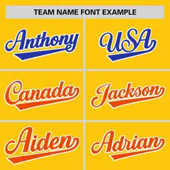Gold Royal-Orange Gradient Side Baseball Jersey 3