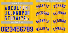Gold Royal-Orange Stripe Fashion Baseball Jersey 3