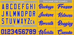 Gold Royal-Orange Stripe Fashion Baseball Jersey 3
