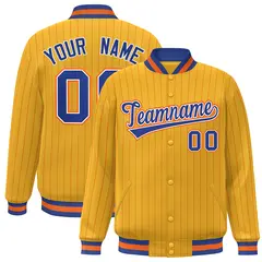 Gold Royal Orange Stripe Fashion Bomber Jacket for Teams