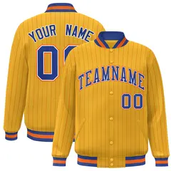 Gold Royal-Orange Varsity Stripe Fashion Jacket for Teams