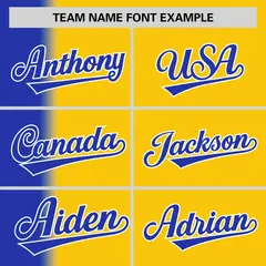 Gold Royal Pinstripe Gradient Baseball Jersey 3