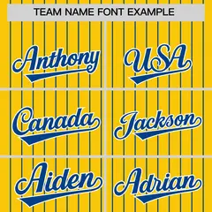 Gold Royal Pinstripe Two-Tone Authentic Baseball Jersey 3
