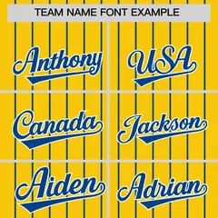 Gold Royal Pinstripe Two-Tone Authentic Baseball Jersey 3