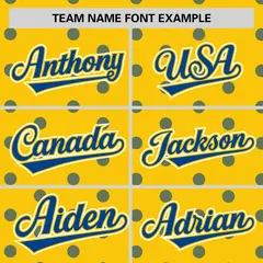 Gold Royal Polka Dot Graffiti Authentic Baseball Jersey 3