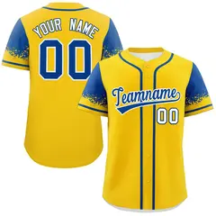 Gold Royal Raglan Sleeves Authentic Baseball Jersey