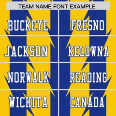 Gold Royal Razr Stripe Graffiti Pattern Flag Football Jersey 3