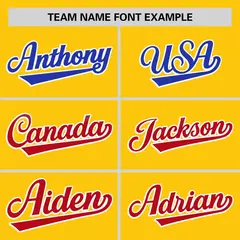 Gold Royal-Red Gradient Side Baseball Jersey 3
