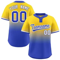 Gold Royal Royal-White Gradient Two-Button Softball Jersey