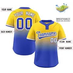 Gold Royal Royal-White Gradient Two-Button Softball Jersey 2