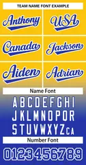 Gold Royal Royal-White Gradient Two-Button Softball Jersey 3