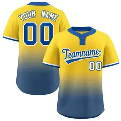 Gold Royal Royal-White Gradient Two-Button Softball Jersey 1