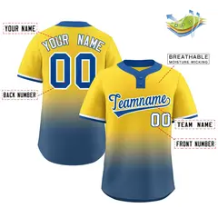 Gold Royal Royal-White Gradient Two-Button Softball Jersey 2