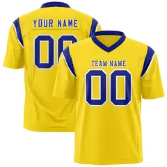 Gold Royal Shoulder Cut Two-Tone Flag Football Jersey 1