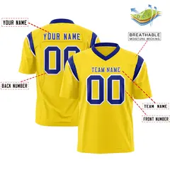 Gold Royal Shoulder Cut Two-Tone Flag Football Jersey 2