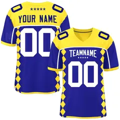 Gold Royal Side Blocks Raglan Football Jersey