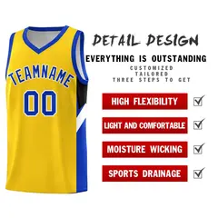 Gold Royal Side Design Basketball Uniform Jersey 2