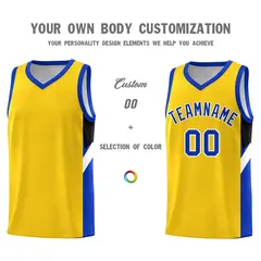 Gold Royal Side Design Basketball Uniform Jersey 3