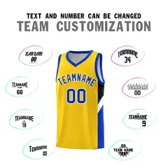 Gold Royal Side Design Basketball Uniform Jersey 4