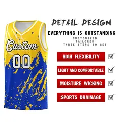 Gold Royal Snow Mountain Beast Pattern Basketball Jersey 2