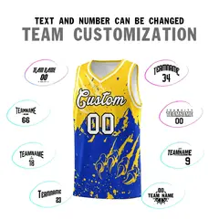 Gold Royal Snow Mountain Beast Pattern Basketball Jersey 4