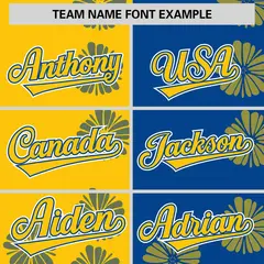 Gold Royal Split Flower Graffiti Authentic Baseball Jersey 3