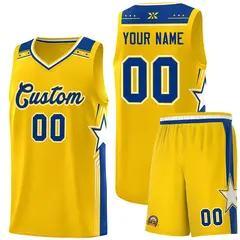 Gold Royal Star Graffiti Basketball Jersey Sports Uniform