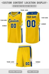 Gold Royal Star Graffiti Basketball Jersey Sports Uniform 2