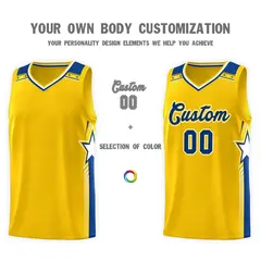 Gold Royal Star Graffiti Basketball Jersey Sports Uniform 3