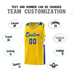 Gold Royal Star Graffiti Basketball Jersey Sports Uniform 4